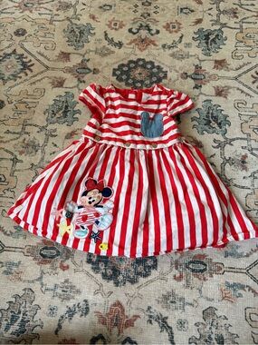 Disney Baby Minnie Mouse Nautical Striped Dress 12–18M
